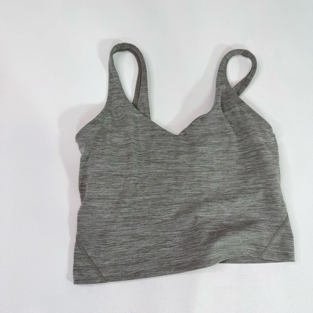 Lululemon Top Womens 6 Align Tank Heather Gray Sleeveless Cropped Shirt